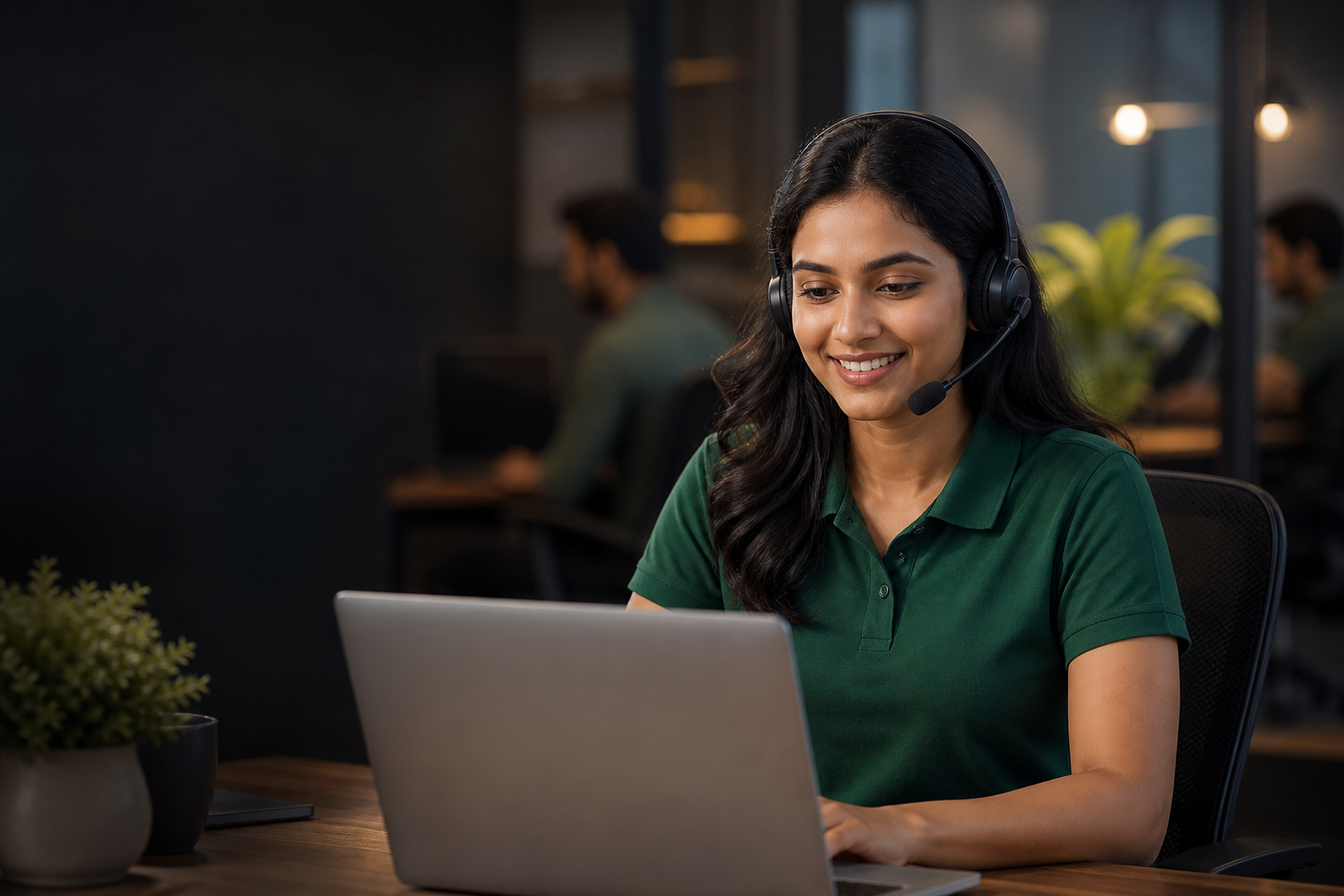 Indian customer support representative helping a billing software user